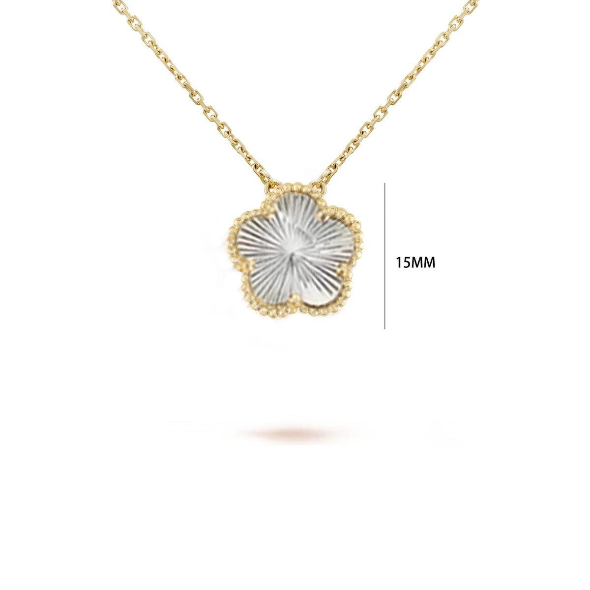 Gold/Silver Classic Natural Stone Five Leaf Flower Necklace Fashion Women Flower Jewelry Necklace For Daily Wear