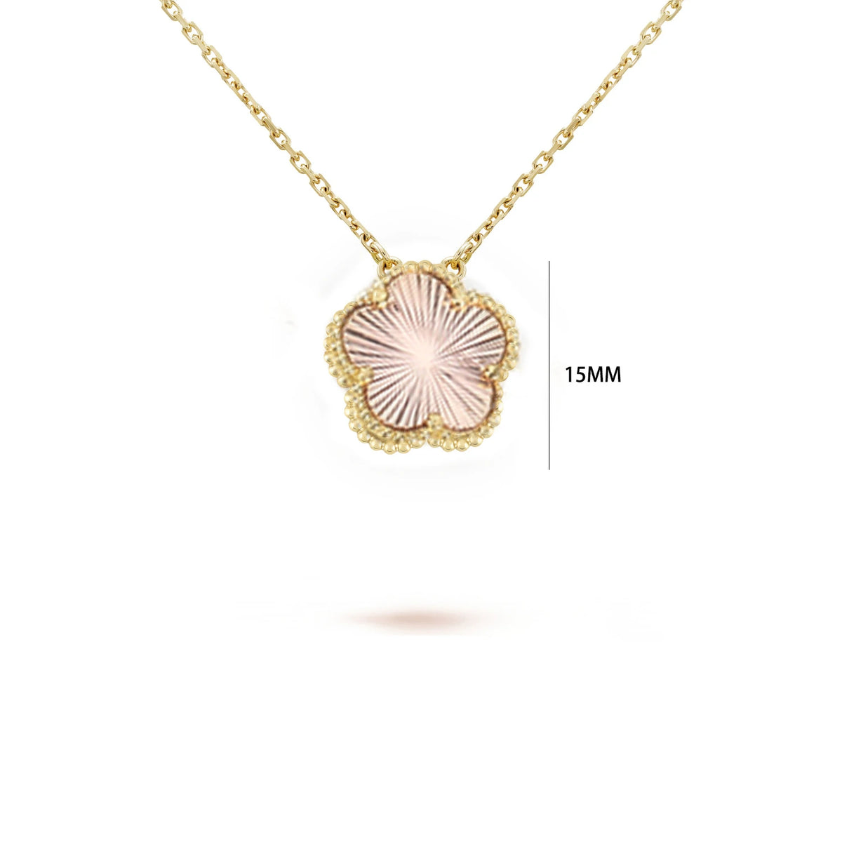 Gold/Silver Classic Natural Stone Five Leaf Flower Necklace Fashion Women Flower Jewelry Necklace For Daily Wear