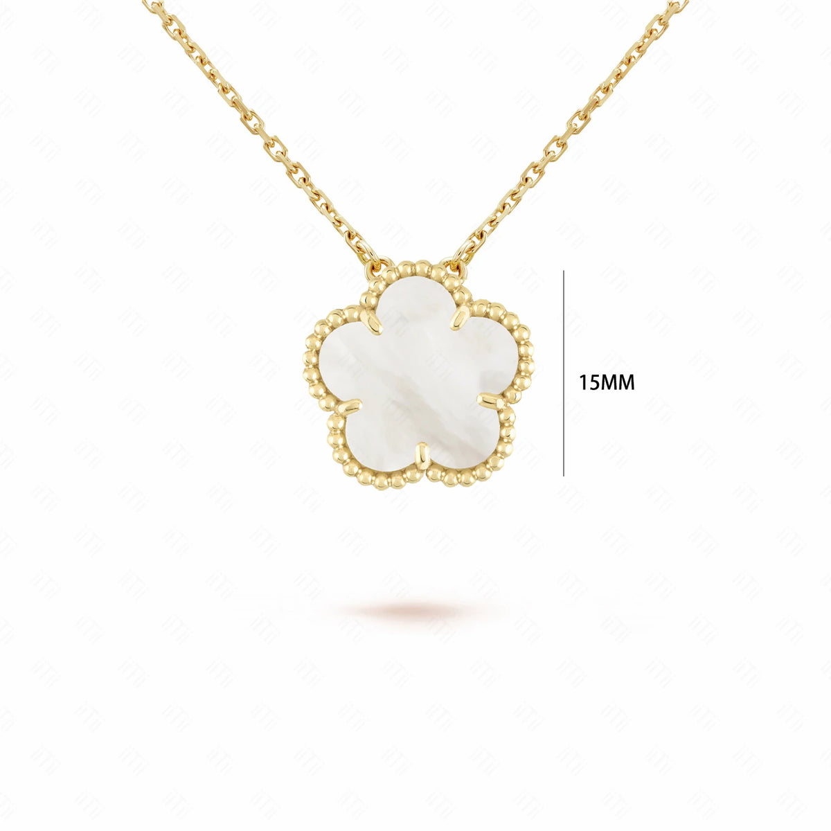 Gold/Silver Classic Natural Stone Five Leaf Flower Necklace Fashion Women Flower Jewelry Necklace For Daily Wear