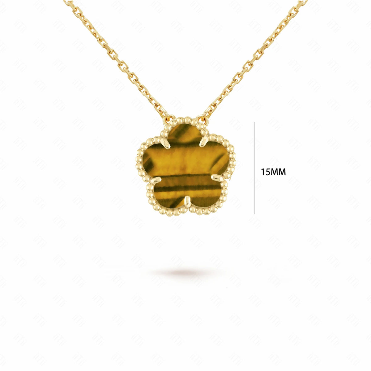 Gold/Silver Classic Natural Stone Five Leaf Flower Necklace Fashion Women Flower Jewelry Necklace For Daily Wear