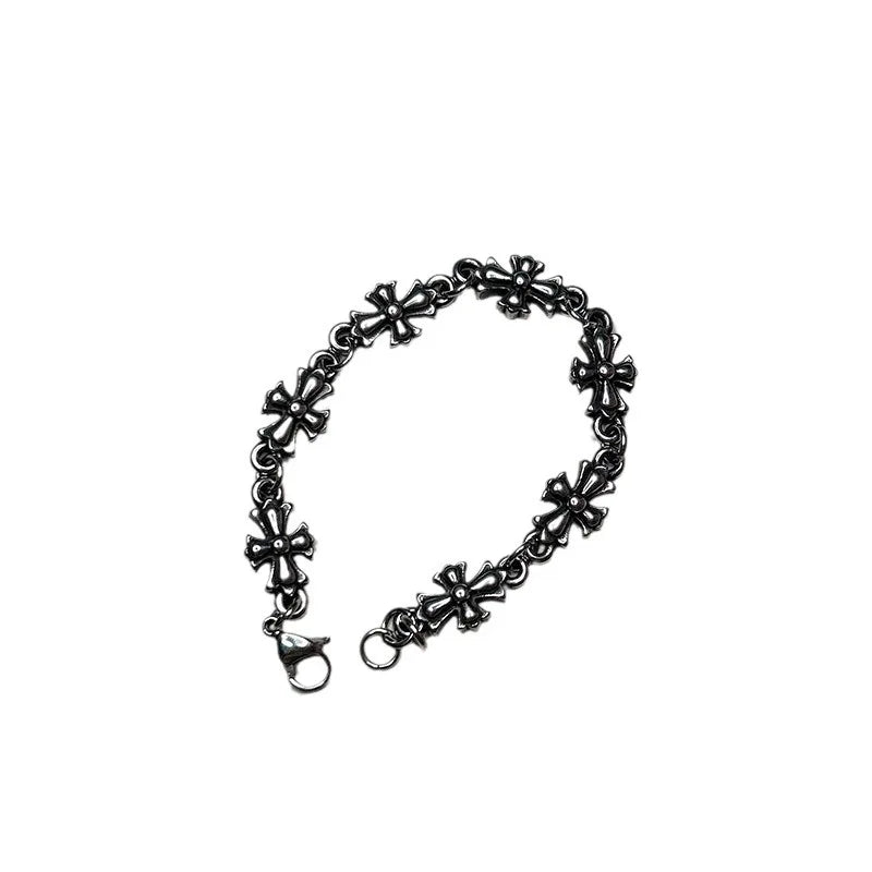 Trendy brand Croxin double cross bracelet male retro gothic dark wind bracelet female